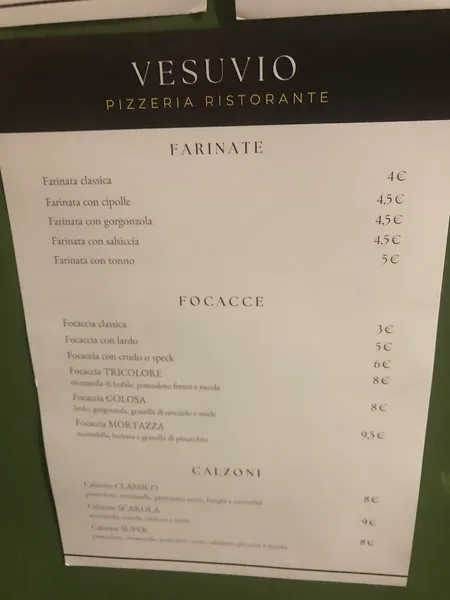 menu 1 of Vesuvio