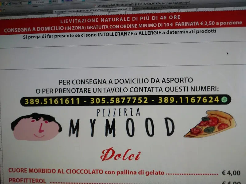 menu 1 of Pizzeria Mymood