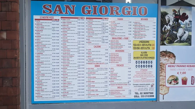 menu 1 of San Giorgio