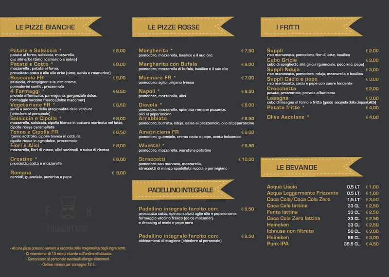 menu 1 of Frumentario