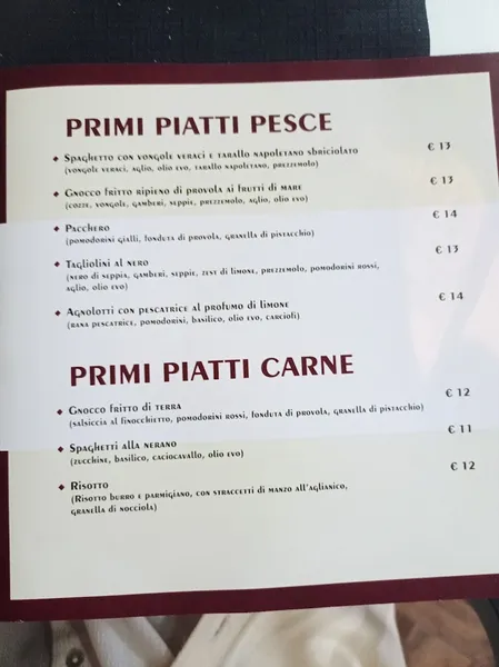 menu 0 of Il trace restaurant