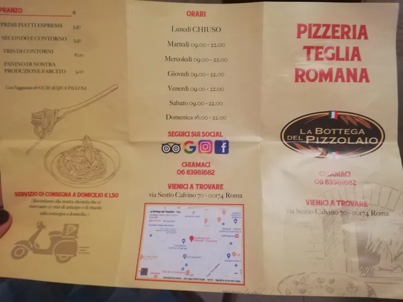 menu 2 of La Bottega del Pizzolaio - Tuscolana