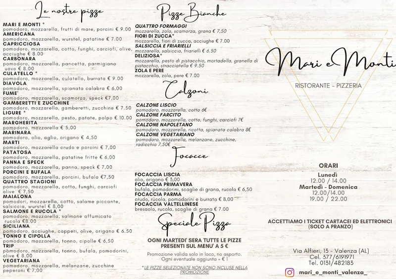 menu 1 of Mari e Monti