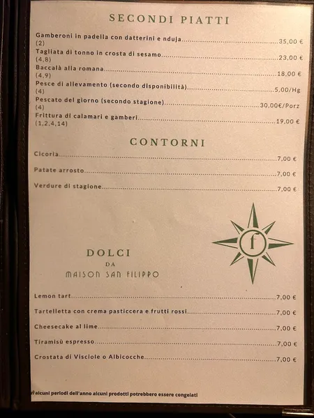 menu 0 of Trattoria Fauro Roma