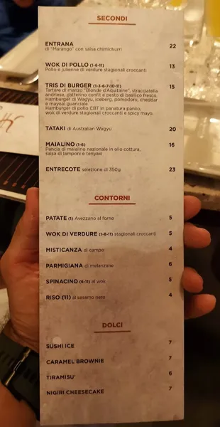 menu 1 of Cantera Parioli