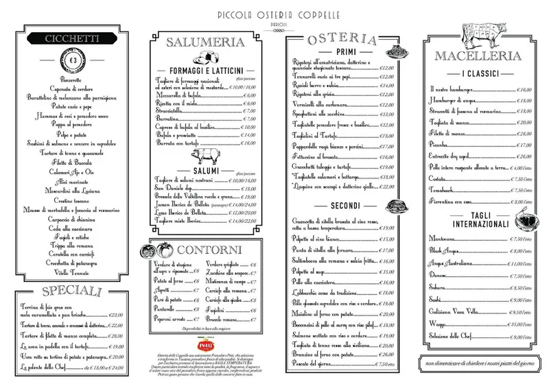 menu 0 of Piccola Osteria Coppelle Parioli