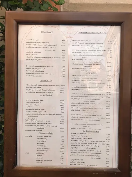 menu 0 of Vini e Buffet - Enoteca e Ristorante