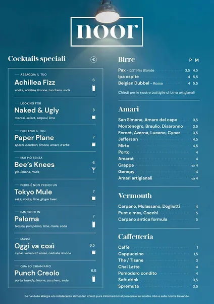 menu 0 of Noor Vanchiglia