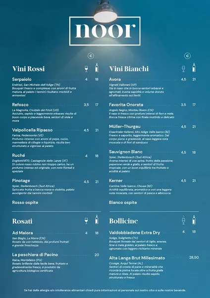 menu 1 of Noor Vanchiglia