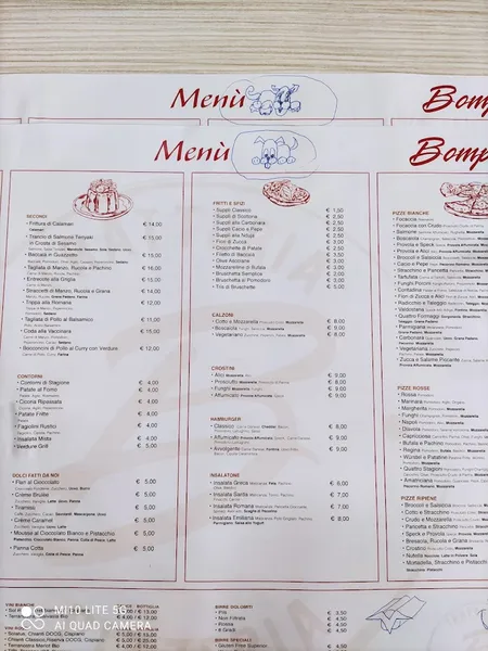 menu 0 of Bompiani ristorante pizzeria