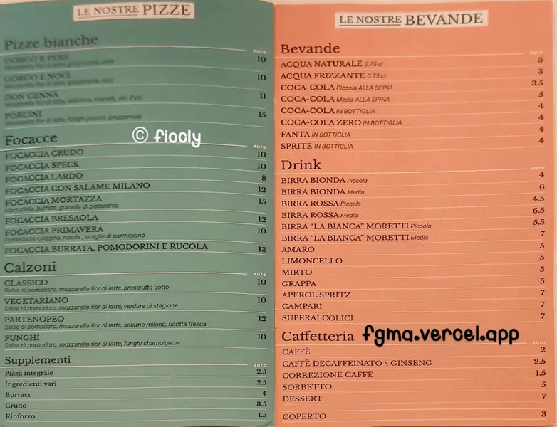 menu 0 of Sora Gina - Ristorante Pizzeria