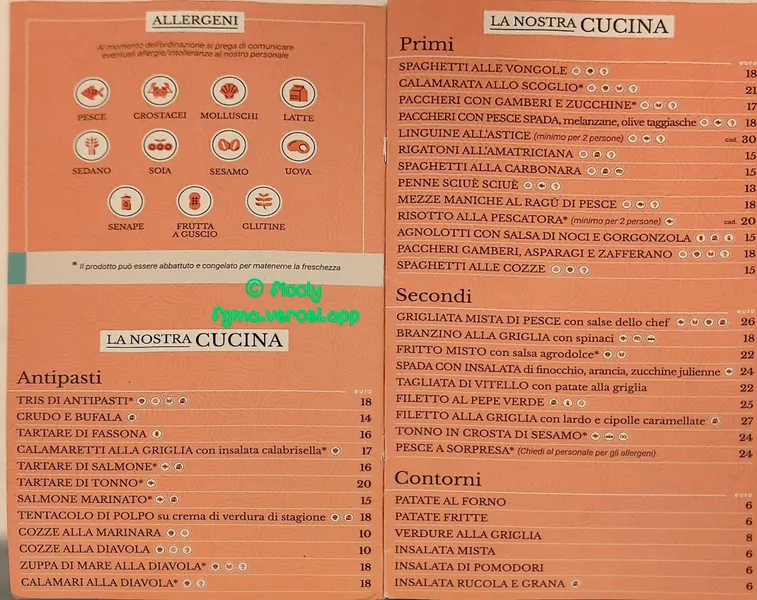 menu 1 of Sora Gina - Ristorante Pizzeria