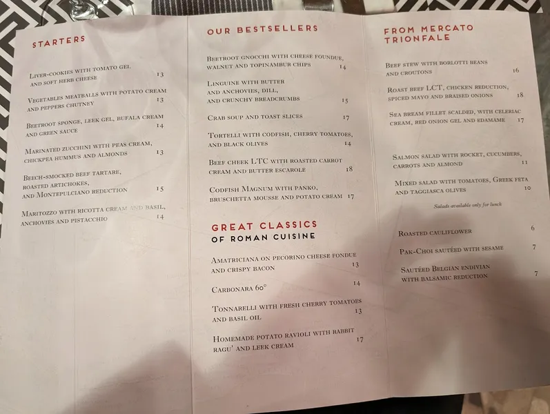 menu 0 of Gli Esploratori