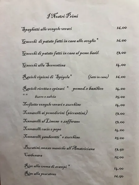 menu 0 of I Limoncini