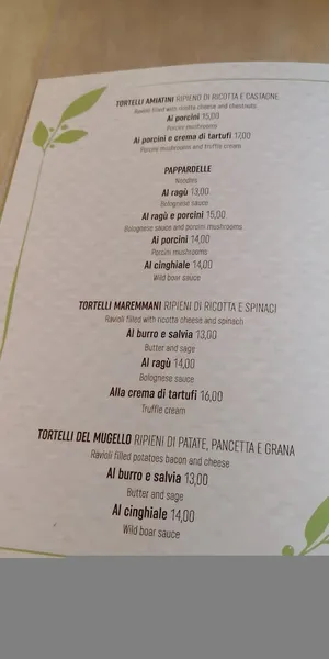 menu 1 of Ristorante Villa Toscana