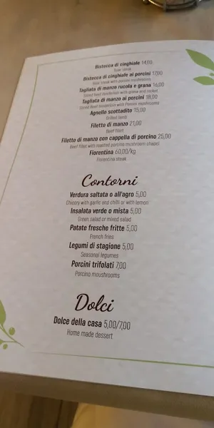 menu 2 of Ristorante Villa Toscana