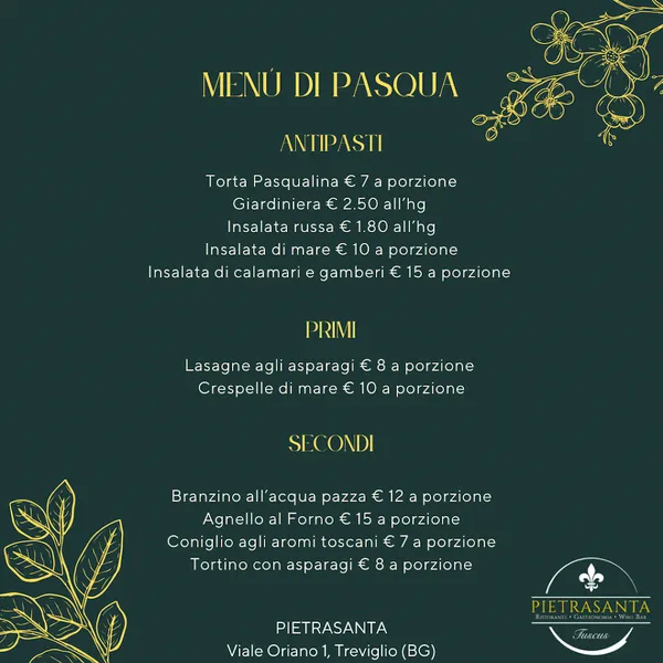 menu 2 of Pietrasanta