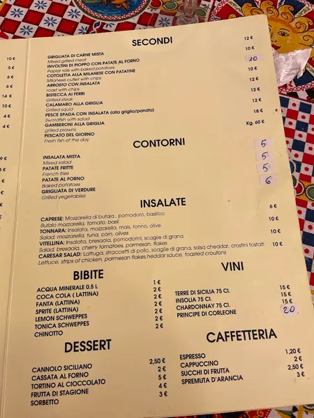 menu 1 of Trattoria-Pinseria Bar del Monte