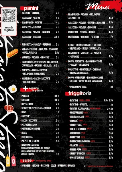 menu 0 of tutta n'ata storia paninoteca