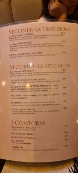 menu 1 of Sia Osteria