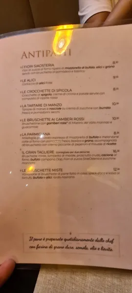 menu 2 of Sia Osteria