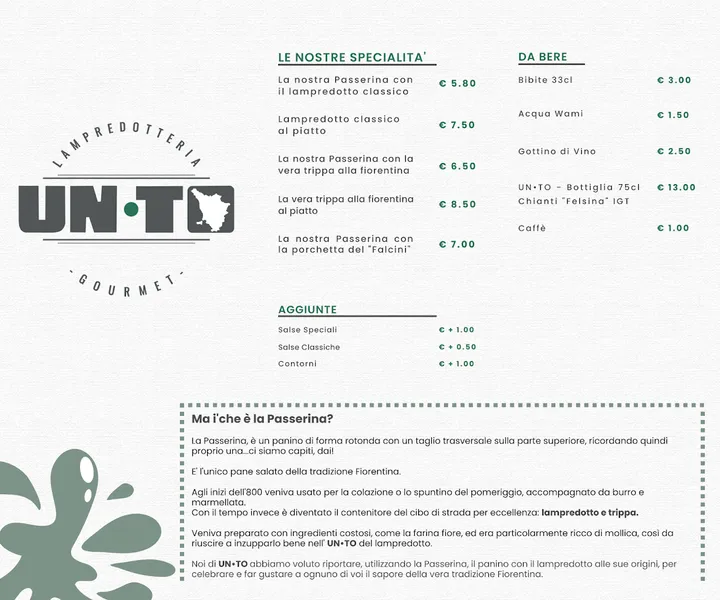 menu 0 of Unto Lampredotteria Gourmet