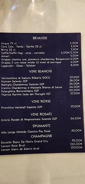 menu 2 of Bottega di mare