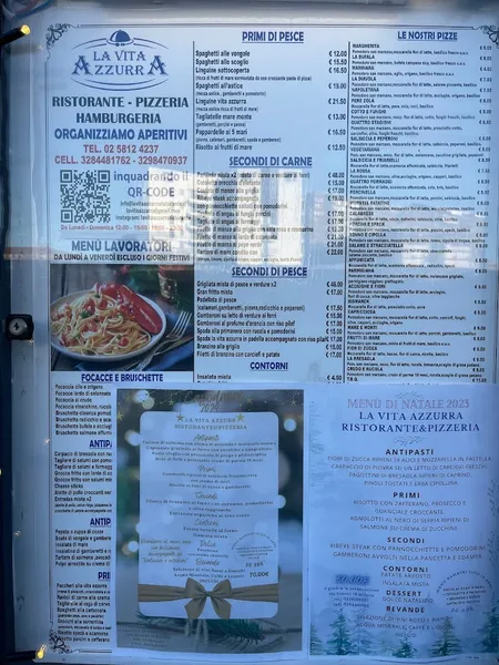 menu 2 of La Vita Azzurra