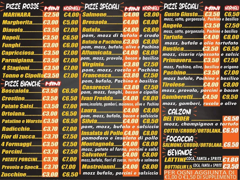 menu 0 of Pizzeria Gusto Giusto