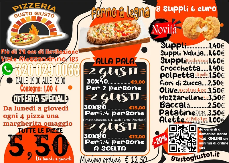 menu 2 of Pizzeria Gusto Giusto