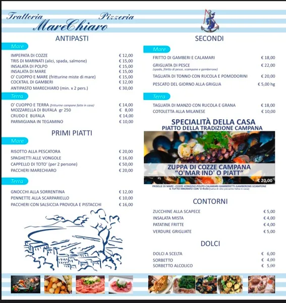 menu 1 of Pizzeria Trattoria Marechiaro