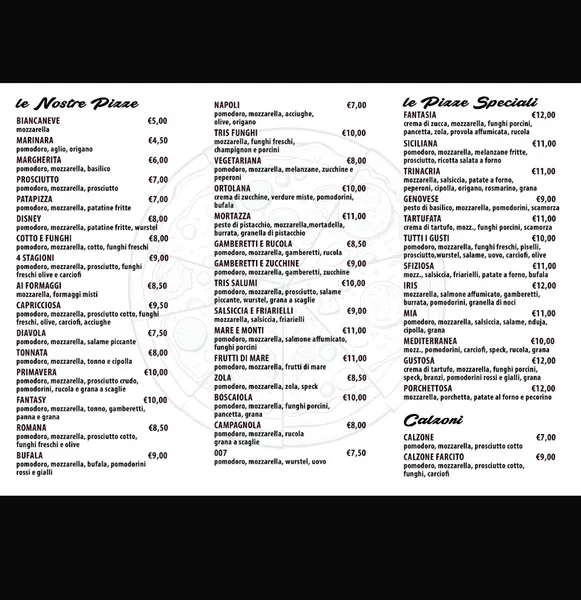 menu 2 of Dó Siciliano