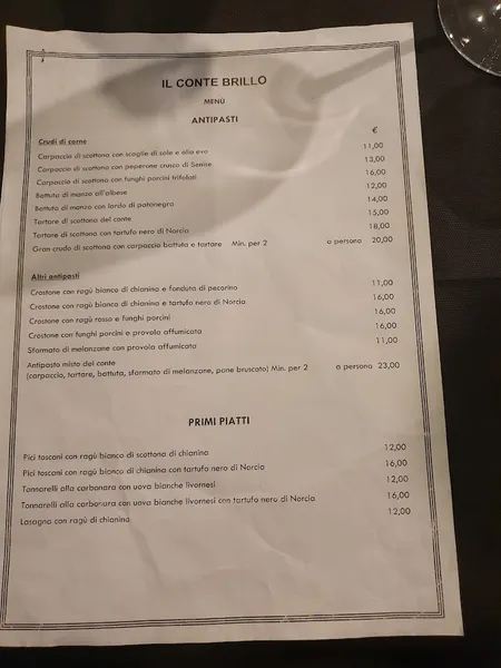 menu 0 of Il Conte Brillo Centocelle