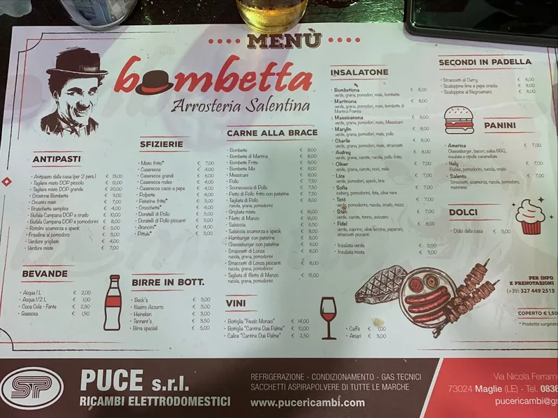 menu 0 of Bombetta