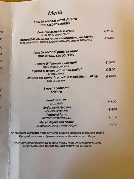 menu 2 of Locanda Dei Semplici