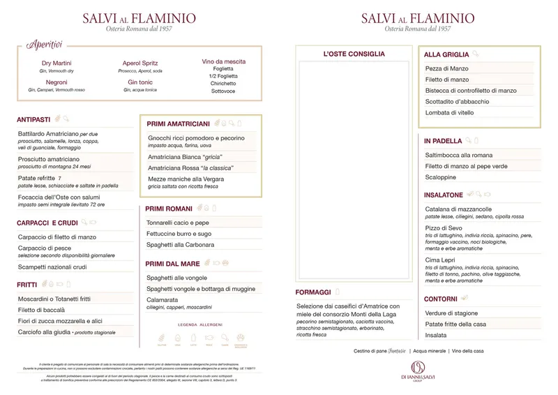 menu 0 of Salvi al Flaminio dal 1957