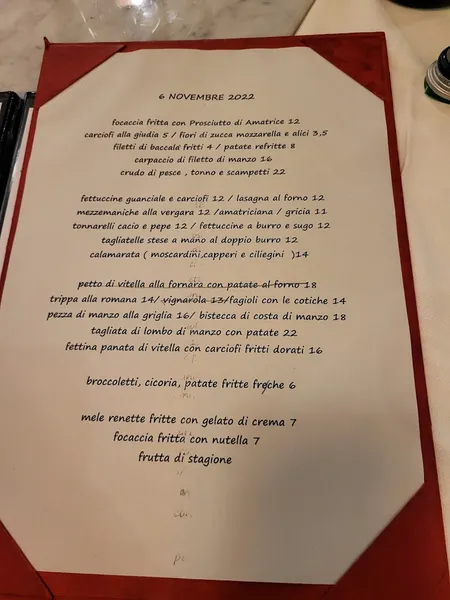 menu 2 of Salvi al Flaminio dal 1957