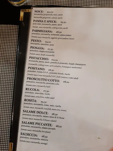 menu 0 of Pizzeria Mamma Mia!