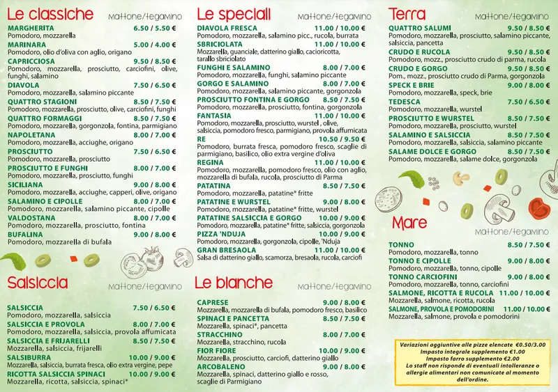 menu 1 of Max Pizza Drive | Pizza e Farinata