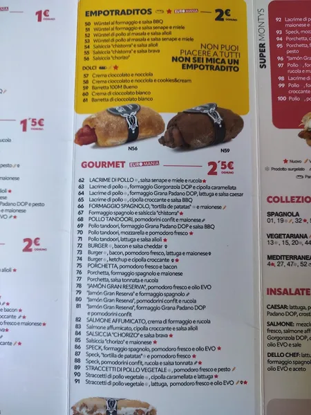 menu 2 of 100 Montaditos Ostiense - Roma Tre