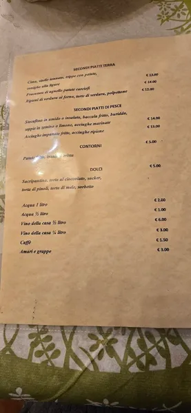 menu 0 of Trattoria Vegia Arba'