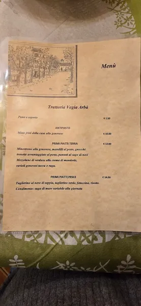 menu 1 of Trattoria Vegia Arba'