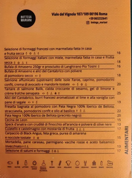 menu 0 of Bottega Mariani