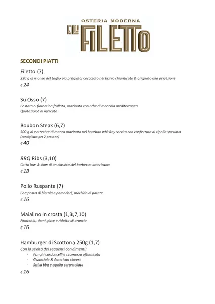 menu 1 of Fratelli Filetto - Osteria Moderna