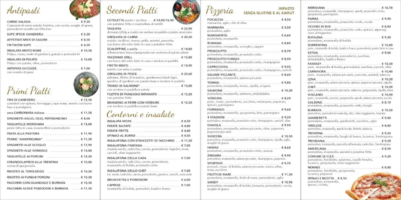 menu 0 of Meridiana