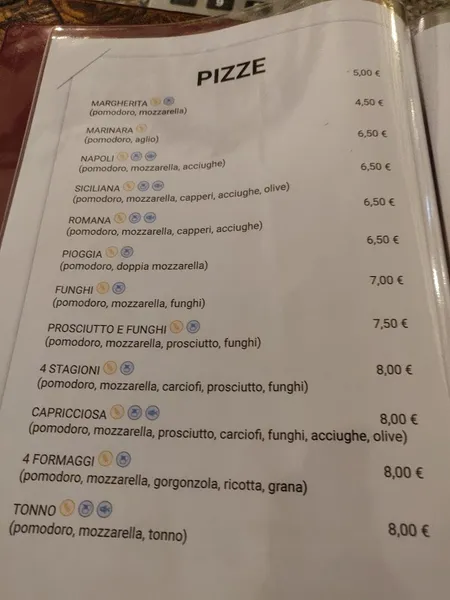 menu 0 of Pizzeria Caprice