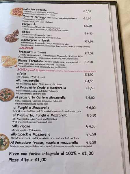 menu 0 of Patrizia