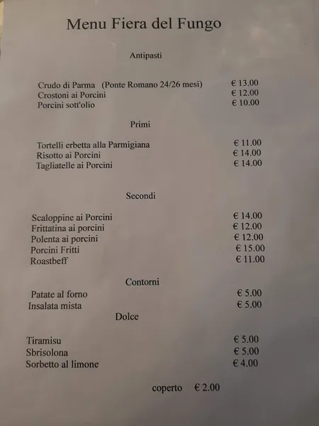 menu 1 of Trattoria Pizzeria al Portello