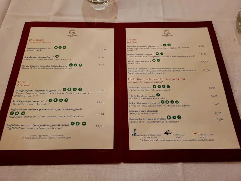 menu 0 of Trattoria San Carlo