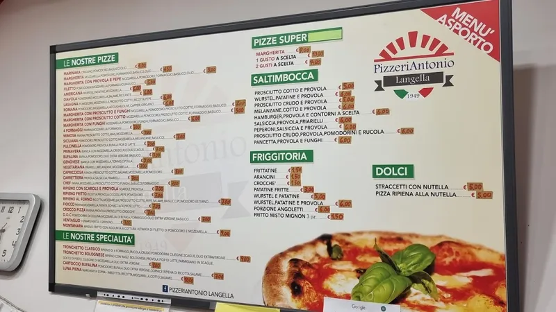 menu 0 of Pizzeria Da Langella Michele